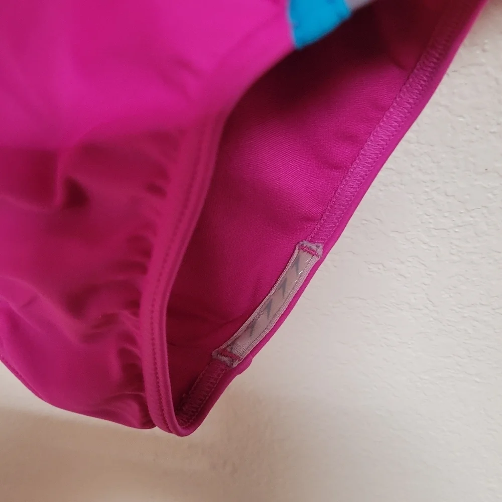 Girls Speedo One Piece Pink Grey and Teal